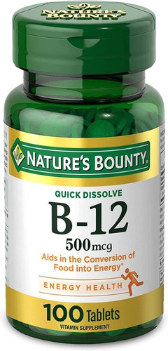 Vitamina B 12 - 500 Mcg - 100 Tabletas - Nature's Bounty
