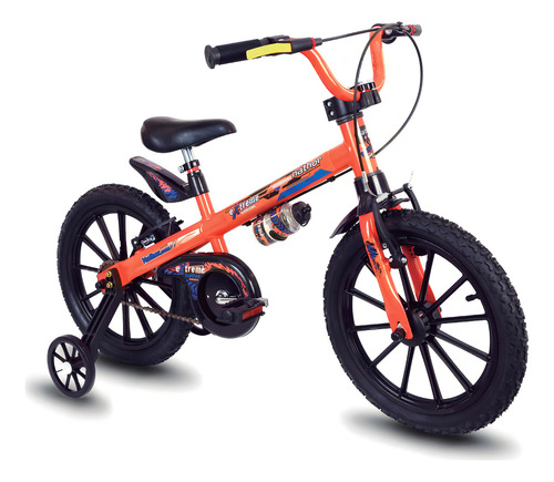 Bicicleta Infantil Nathor Aro16 Menino Extreme De 5 A 8 Anos Cor Laranja/preto