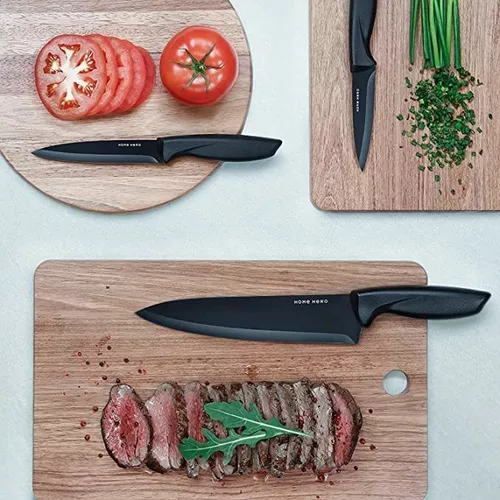 Home Hero Juego de 20 cuchillos de cocina, juego de cuchillos de chef y  cuchillos de carne, colección de diseño profesional, cuchillos de acero