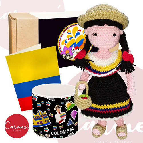 Amigurumi Campesina Colombiana Tejido A Mano