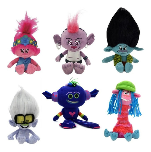 Clarín Colección Trolls Setx 6 Peluches | Ct