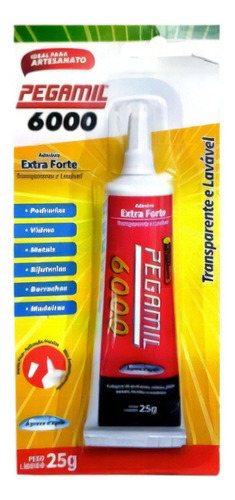 Cola Pegamil 6000 25g Extra Forte Transparente Prova D' Agua