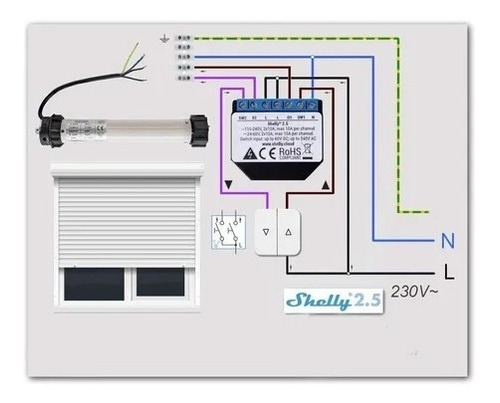 Imagen 7 de 10 de Shelly 2.5 Relé Wifi De 2 Canales - Mide Consumo Eléctrico!