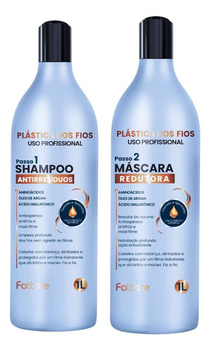 Kit Shampoo E Máscara Plástica Dos Fios Fattore 1l