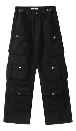 Pantalones Casuales Rectos Retro De Algodón De Color Liso Pa