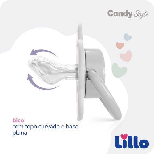 Chupeta Com Bico Em Silicone Candy 6m+ Rosa - Lillo