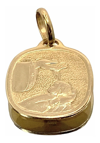 Medalla De Oro Sólido De Bautizo Para Bebé De 10 Quilates