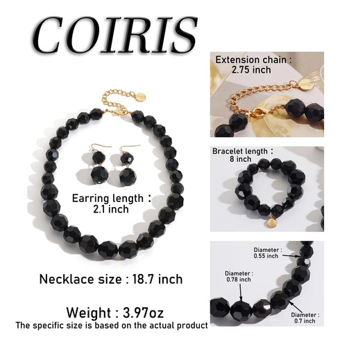 Coiris Conjunto De Collares De Hilo De Cuentas Acrílicas Gru