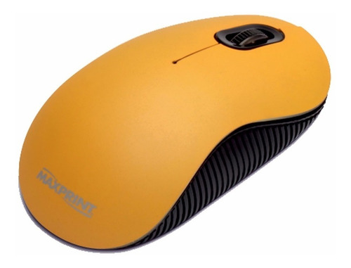 Mouse Óptico Usb Emborrachado Maxprint Amarelo 1000 Dpi