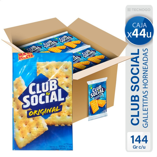 Caja Galletitas Club Social Jamon Horneadas Saladas Pack