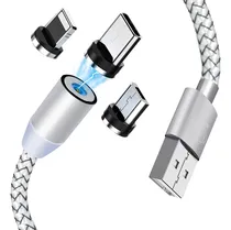 Comprar Cable Magnético De Carga Rápida 3 En 1 Slim Company Tipo C Micro Usb Y Entrada iPhone Con Conectores Magnéticos Intercambiables Smartphones Tablets Y Dispositivos Electrónicos Color Blanco