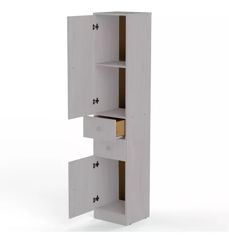 Despensero Organizador 1 Puerta 1.80 MTS. Mueble de Cocina Carvalho Mezzo  frente Blanco