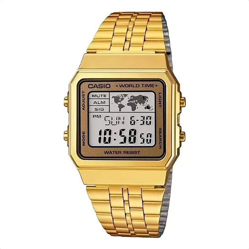 Reloj Casio Mujer Hombre A500wga Digital Acero Hora Mundial