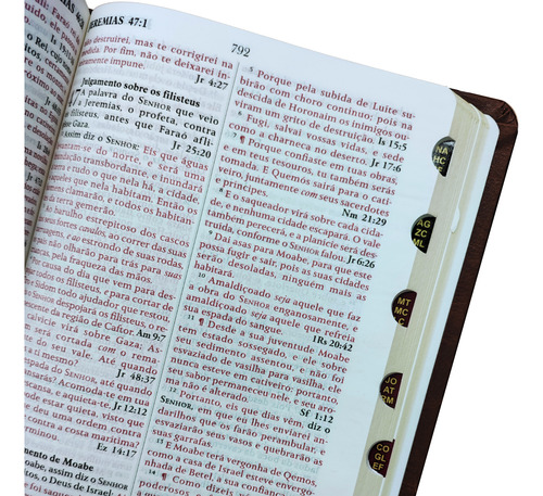 Biblia King James 1611 Com Pilcrows, Referencias, Profecias Messianicas E Palavras Em Vermelho - Capa Luxo Caramelo Com Indice