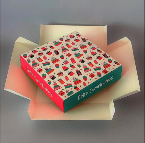 Caja Packaging Pasteleria 20x20x12cms Wincopack X6u Turquesa