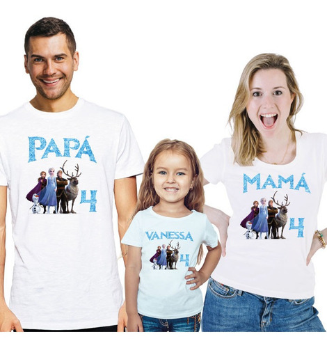 Kit 3 Playeras Frozen Personalizada Fiestas