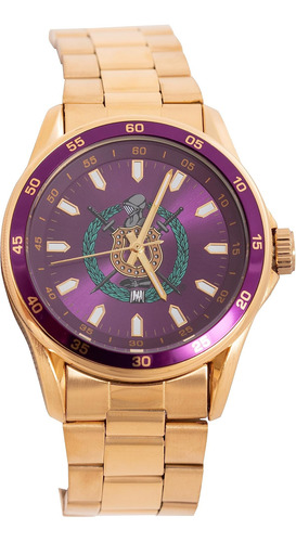Desert Cactus Omega Psi Phi Reloj Color Dorado Metal Crest