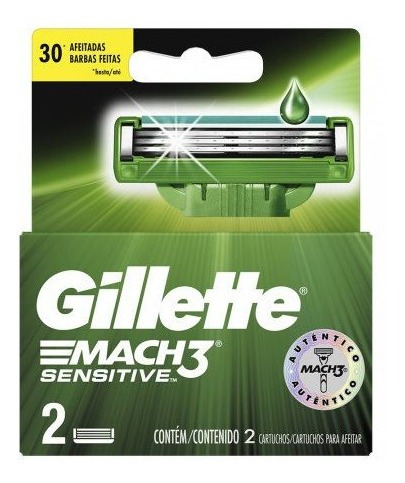 Repuestos Gillette Mach 3 Sensitive X 2 Unidades