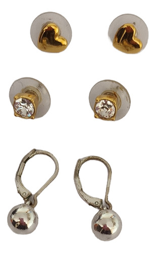 Unique Set Aretes Passiony Baño De Oro Y Plata (Usado)
