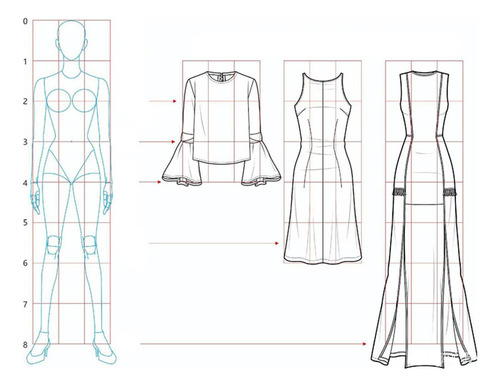 Conjunto Regla Dibujo Moda Mujer Costura Patrones B B