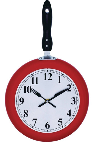 Reloj Cocina Sarten Rojo