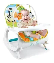 Comprar Silla De Comer mesita Y Silla Vibradora Para Bebe 3 En 1 Color rosado verde celeste azul Animalitos