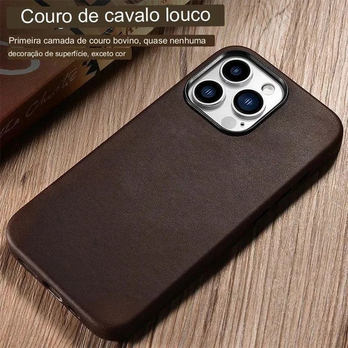 Sun Capa Magsafe Para iPhone 13 Normal Luxuosa Couro Genuíno
