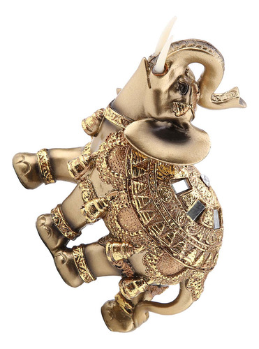 Escultura De Elefante Lucky Feng Shui Golden Statue Wealth