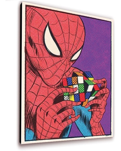 Cuadro 20x25 Cms Decorativo Spiderman Rubik+envío Gratis