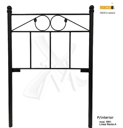 Imagen 6 de 10 de Respaldo De Cama En Hierro Forjado P/sommier 80cm Recto
