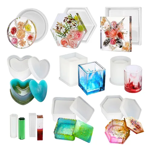 comprar Diy Molde De Resina Silicona Para Joyería Caja Con Tapa