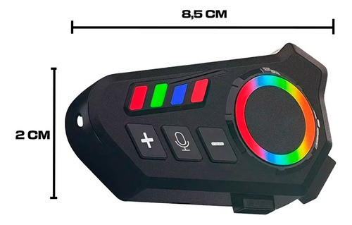Fone De Ouvido Voreon Para Capacete Bluetooth Headset Rgb Sem Fio