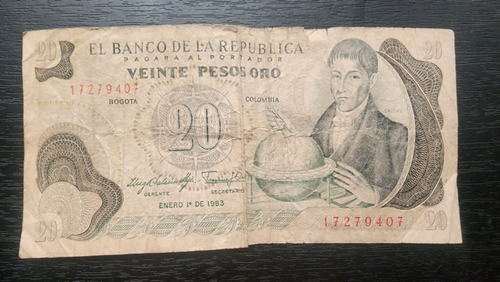 Billete 20 Pesos 1 Enero 1983