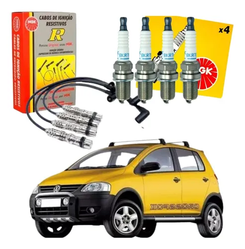 comprar Kit Cabo E Vela Ngk Polo Saveiro Spacecross Spacefox 1.0 1.6