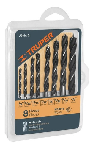 Juego Set Kit Mechas Para Madera 8pzs 3 - 9,5mm Acero Truper