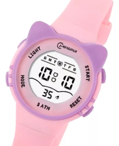 Reloj Infantil Caricaturas 3d Niña Kawaii Contra Agua Led Color De La  Correa Flamingo Rosa