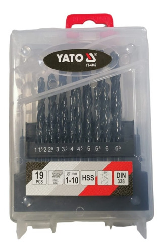 Brocas De Acero Para Metal Profesional Yato Yt-4462 19 Pieza