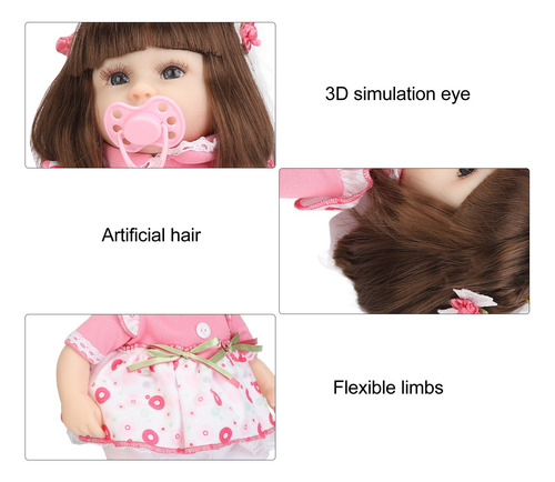 42cm Muñeca Baby Doll Cuerpo De Silicona Y Algodón Muñeca