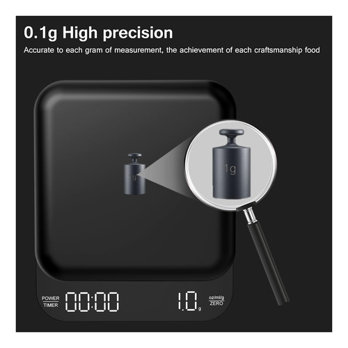 B-qtech Mini Coffee Escala Con Temperador High Precision De