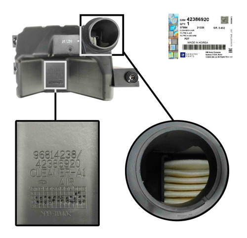 Imagen 9 de 10 de Portafiltro Purificador Aire Motor Aveo 2009 2010 Clasico