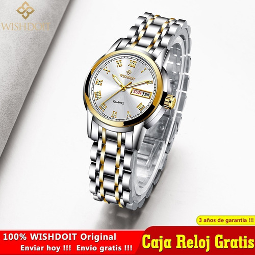 .. Reloj Wishdoit Original For Mujer, A La Moda, Dorado Y