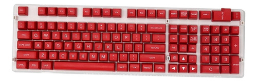 108 Keys Set Diy Custom Key Keycaps Letras Blancas Rojas