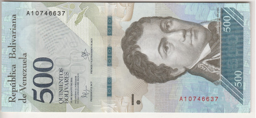 Billete Venezuela 500 Bolívares 18 Agosto 2016 A8 Unc