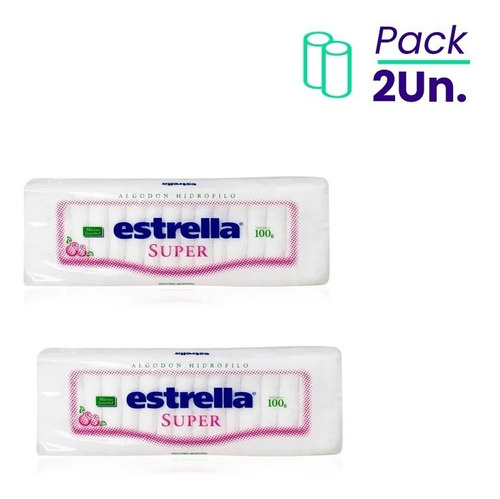 Algodon Estrella Máxima Suavidad 100g Pack X2