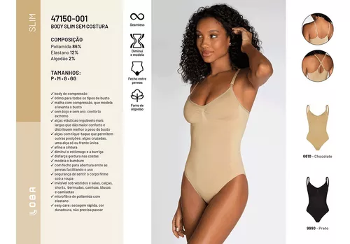 Body Loba Modelador Slim Sem Bojo Sem Costura Lupo 47150-001