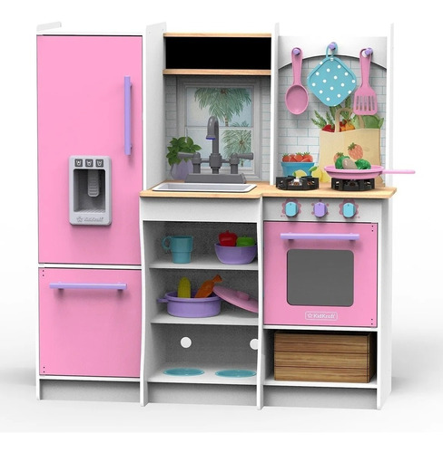 Kidkraft Cocina Juguete Madera Rosa Ninas Accesorios Mercado Libre