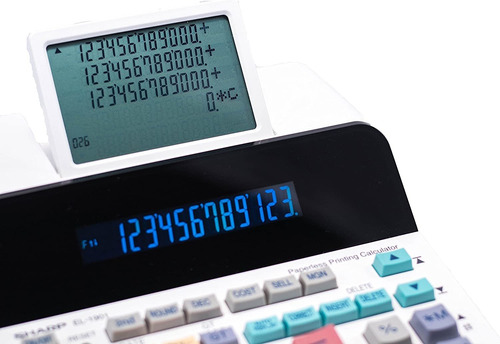 Calculadora De Impresión Sharp El-1901 C Pantalla, Sin Papel