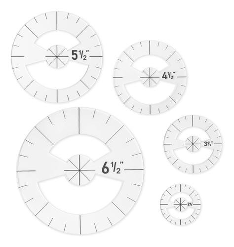 Juego De 5 Reglas De Costura Con Plantilla Circular, Para De