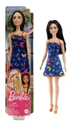 Barbie Clasica Original Mattel Vestido Azul