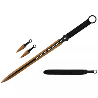 Ninjato Con 2 Kunais Y Funda Full Tang Con Filo 102044